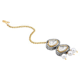 Micron gold brass polish,Kundan polki,pearls