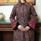 Elegant Black Pashmina Coat with Kashmiri Embroidery