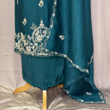 hand embroidered Crush Tissue Crepe Suit