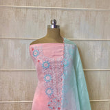 Luxurious Hand-Embroidered Banarasi Organza Silk Suit with Gota Work and Woven Jaal Dupatta