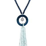 Designer Necklace With Gold Polished Brass, Agate,Cz Diamond Ball & Natural Stone.
