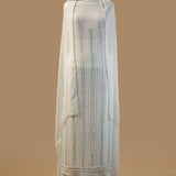 Luxurious Cream Georgette Hand Embroidered Suit