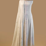 Dyeable Pure Georgette Crystal Pipe Hand Embroidered Anarkali