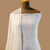 Dyeable Pure Georgette Crystal Pipe Hand Embroidered Anarkali