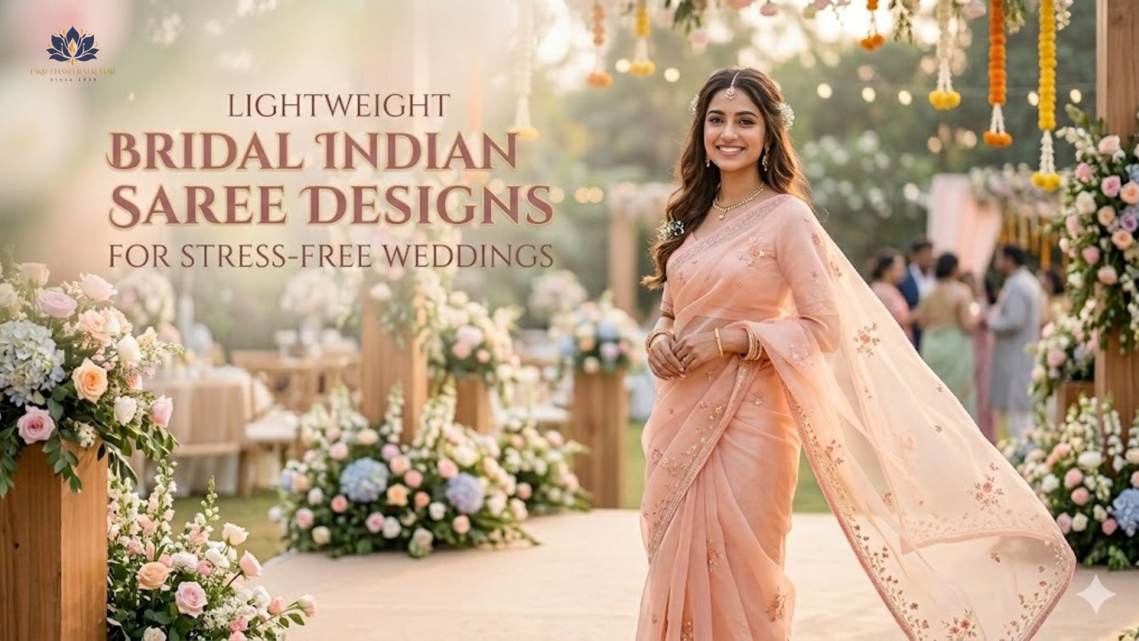 Lightweight Bridal Indian Saree Designs for Stress-Free Weddings