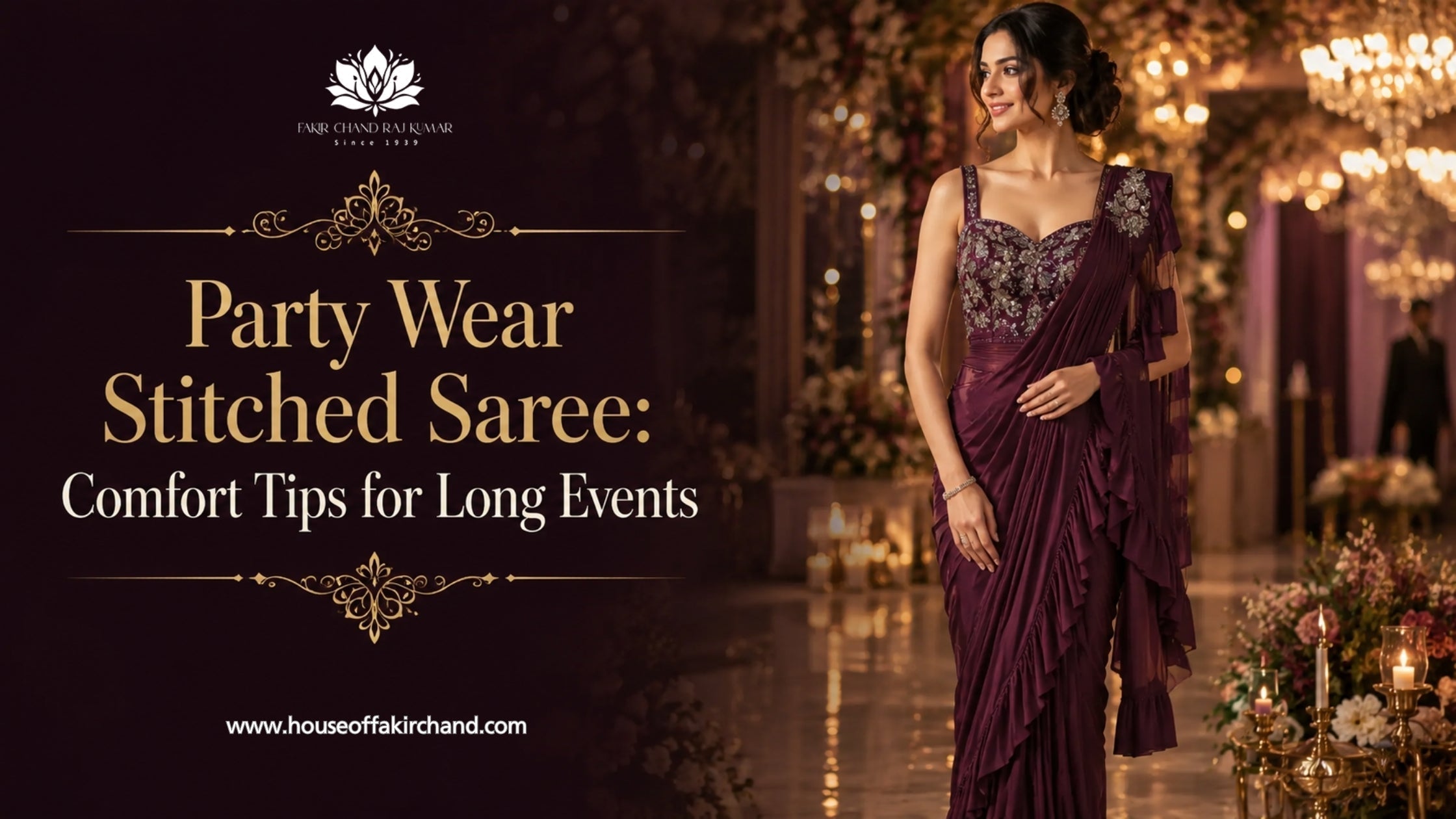 Party Wear Stitched Saree: Comfort Tips for Long Events