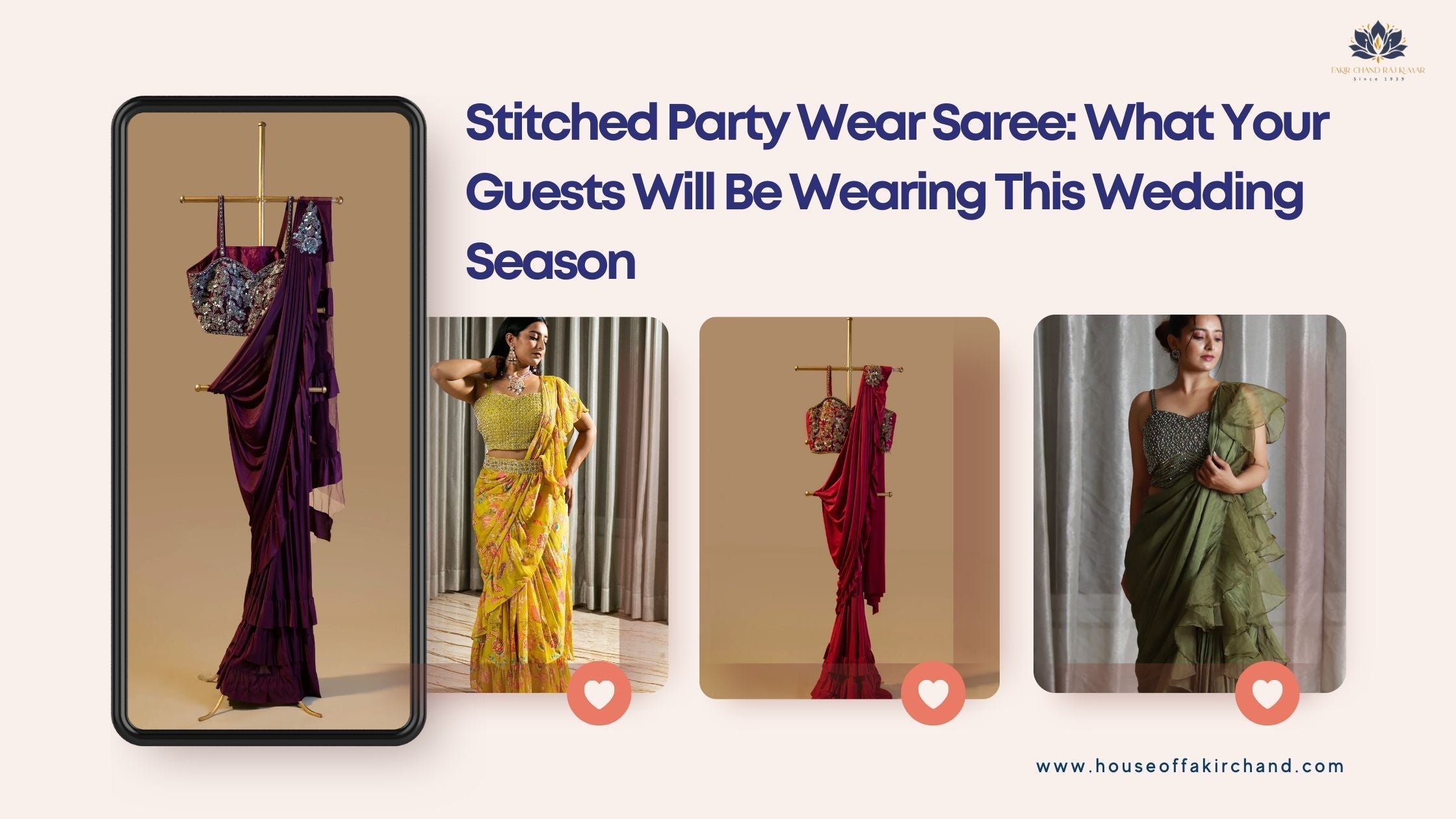 Stitched Party Wear Saree: What Your Guests Will Be Wearing This Wedding Season