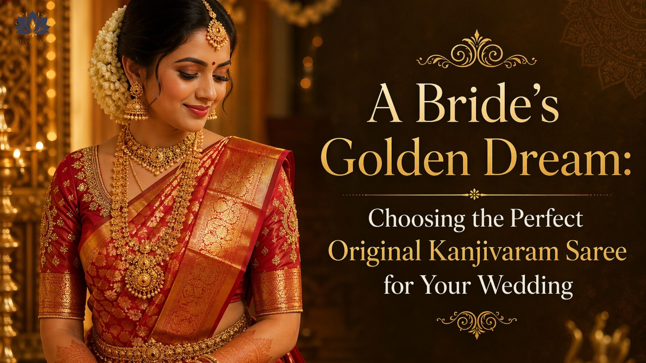 A Bride’s Golden Dream: Choosing the Perfect Original Kanjivaram Saree for Your Wedding
