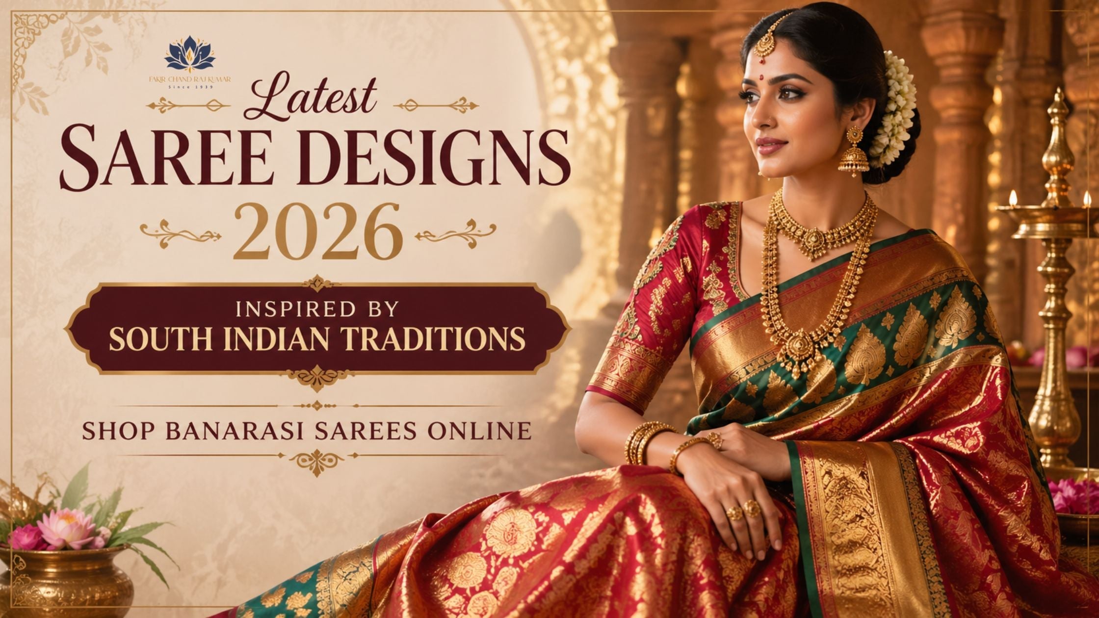 Latest Saree Designs 2026 Inspired by South Indian Traditions – Shop Banarasi Sarees Online