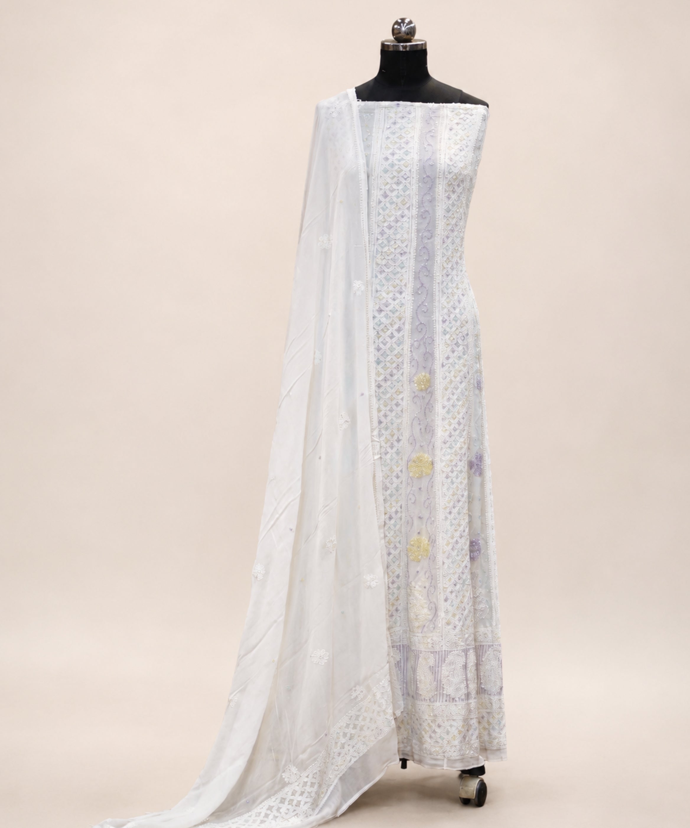 Adaa Dyeable Lucknowi Chikankari Anarkali Suit