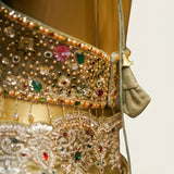 Gold Hand-Embroidered Tissue Silk Saree