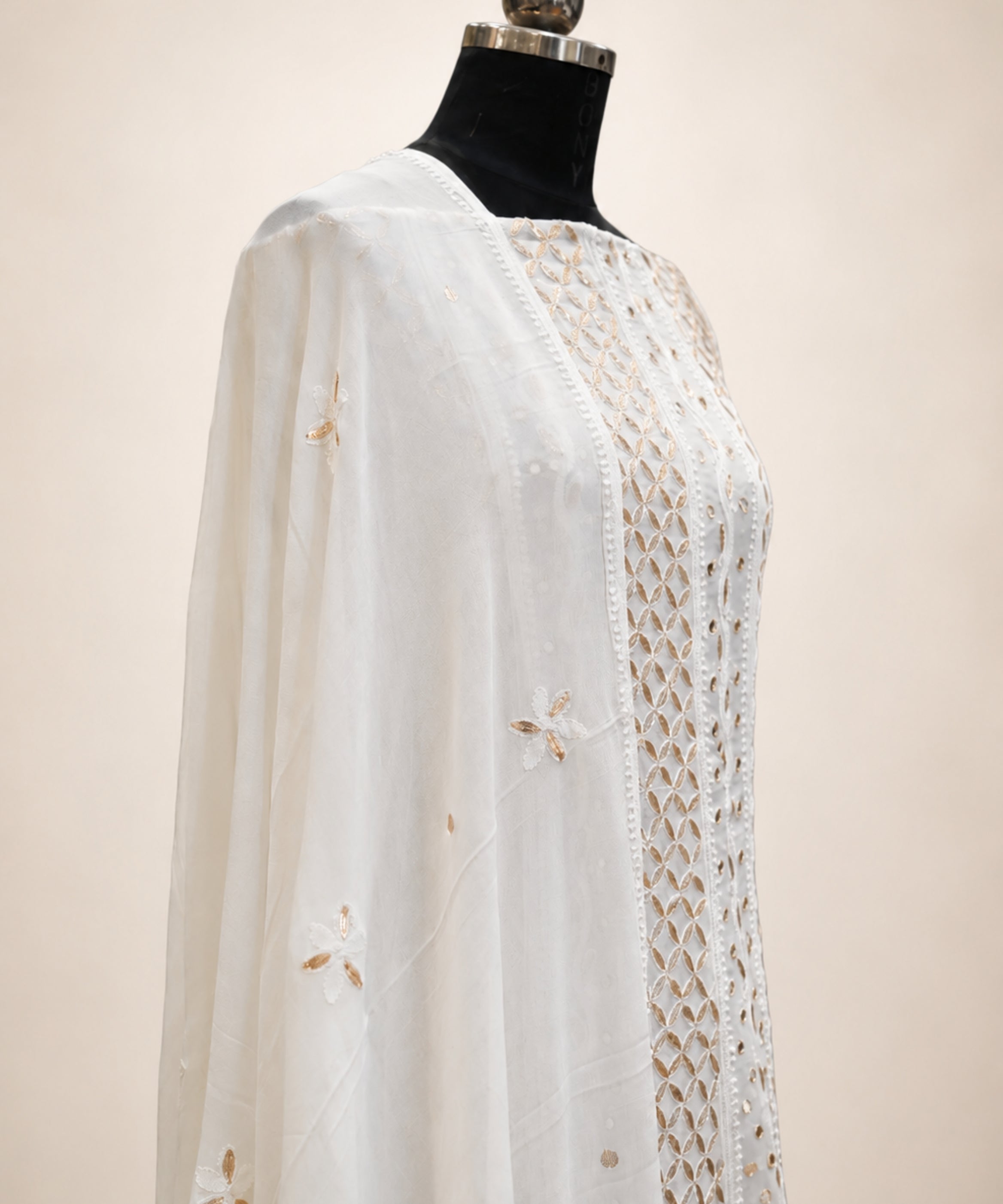 Adaa Dyeable Gota and Mirror Work Anarkali Suit