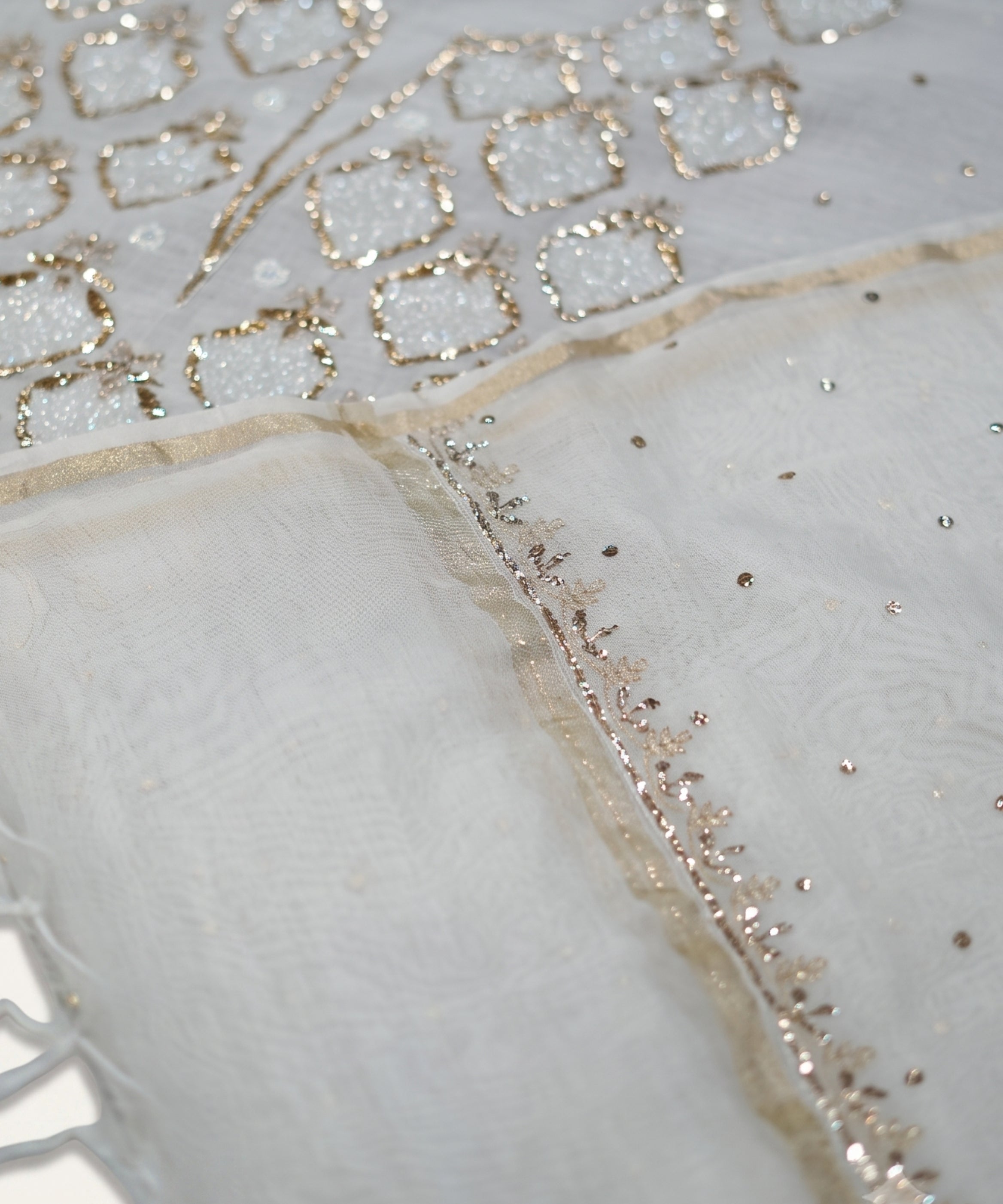Adaa Dyeable Malmal Chikankari Kamdani Suit