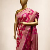Fuchsia Pink Pure Katan Silk Banarasi Saree