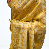 Gold Hand-Embroidered Tissue Silk Saree