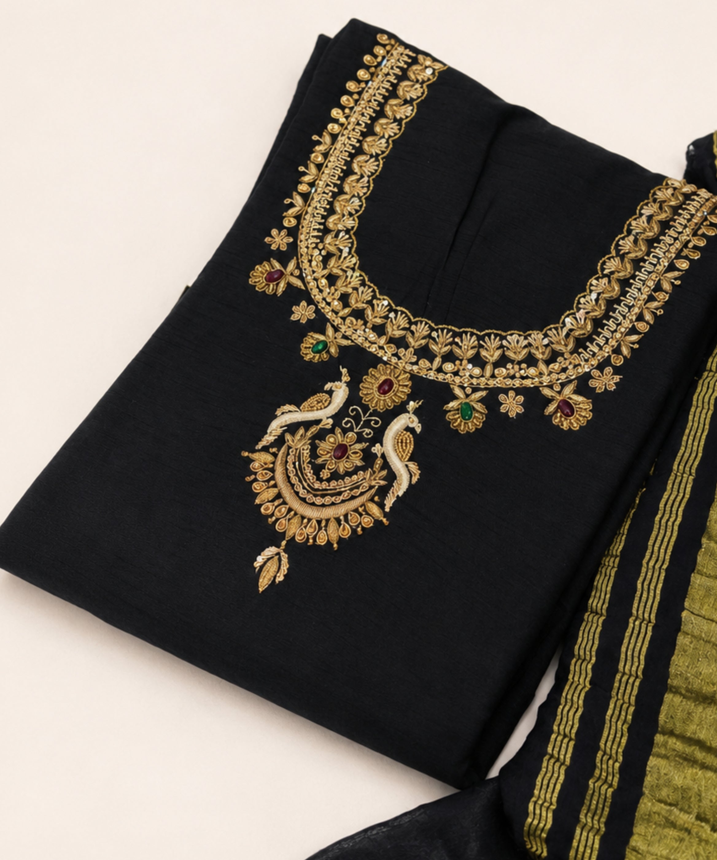 dyeable mal chanderi chikankari syuit dupatta