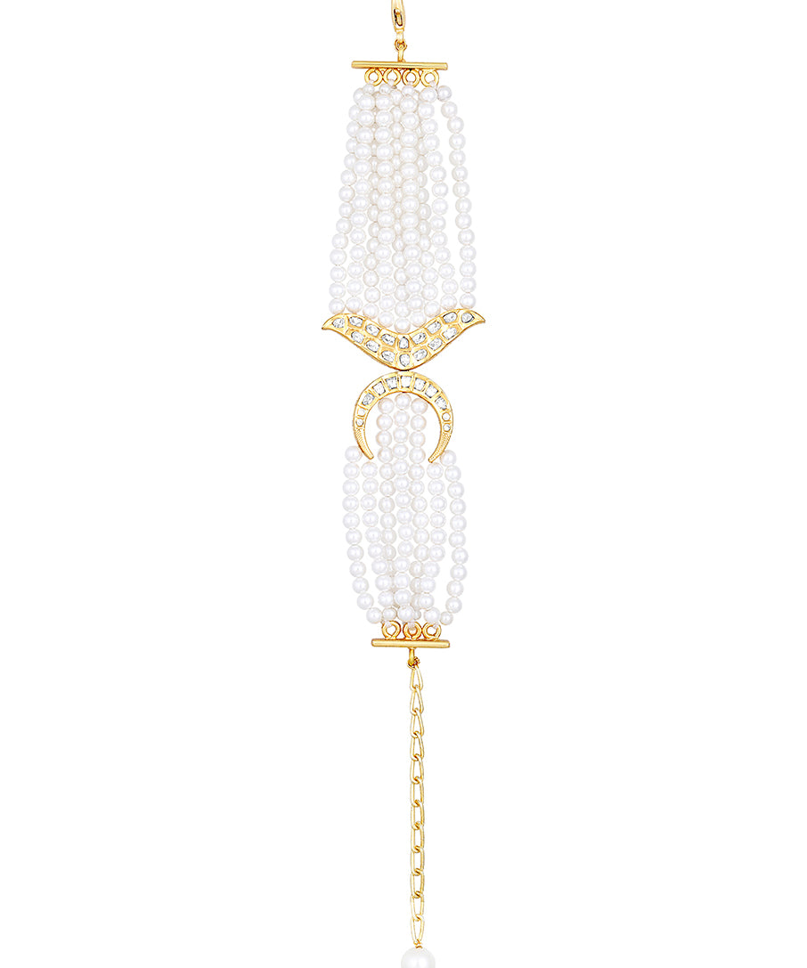Designer Gold brass polish with kundanpolki,Kediya moti
