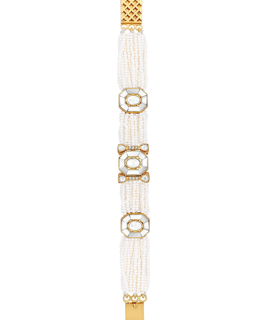 Designer Gold brass polish with  kundanpolki,Kediya moti
