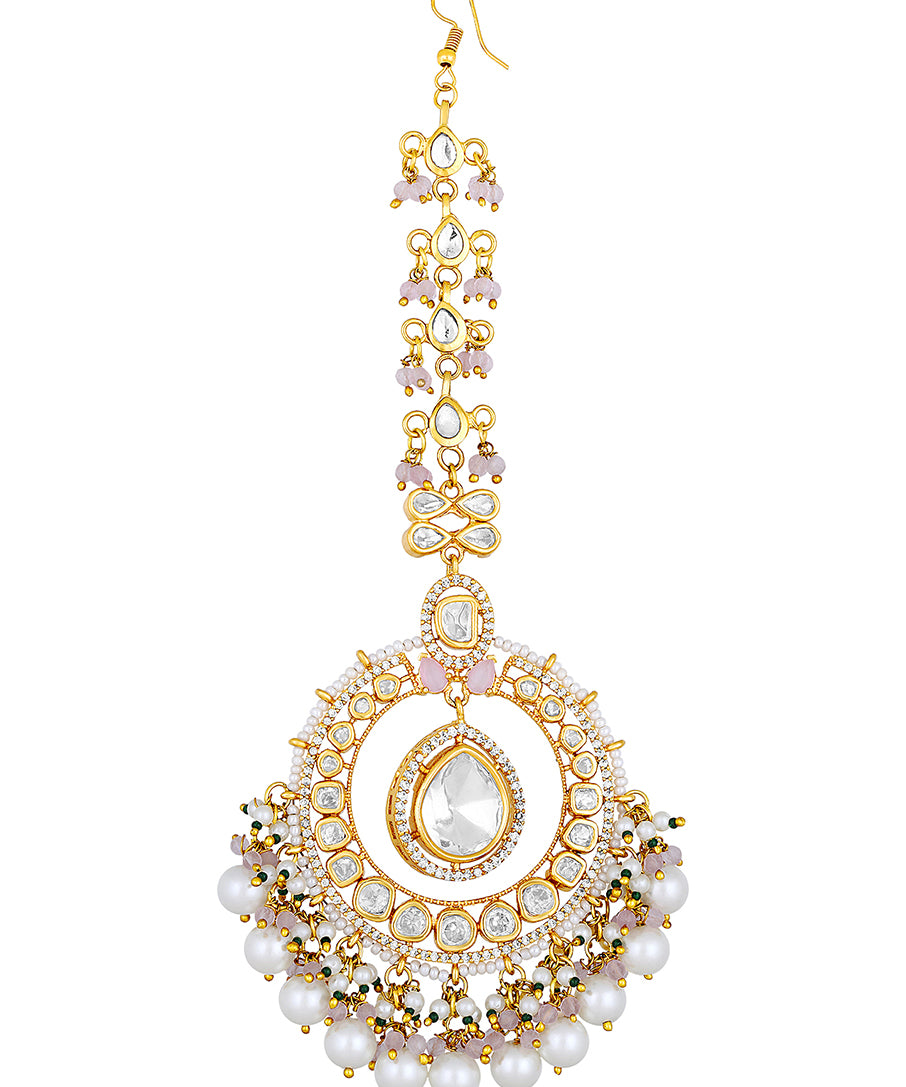Micron gold brass polish,Kundan polki,pearls
