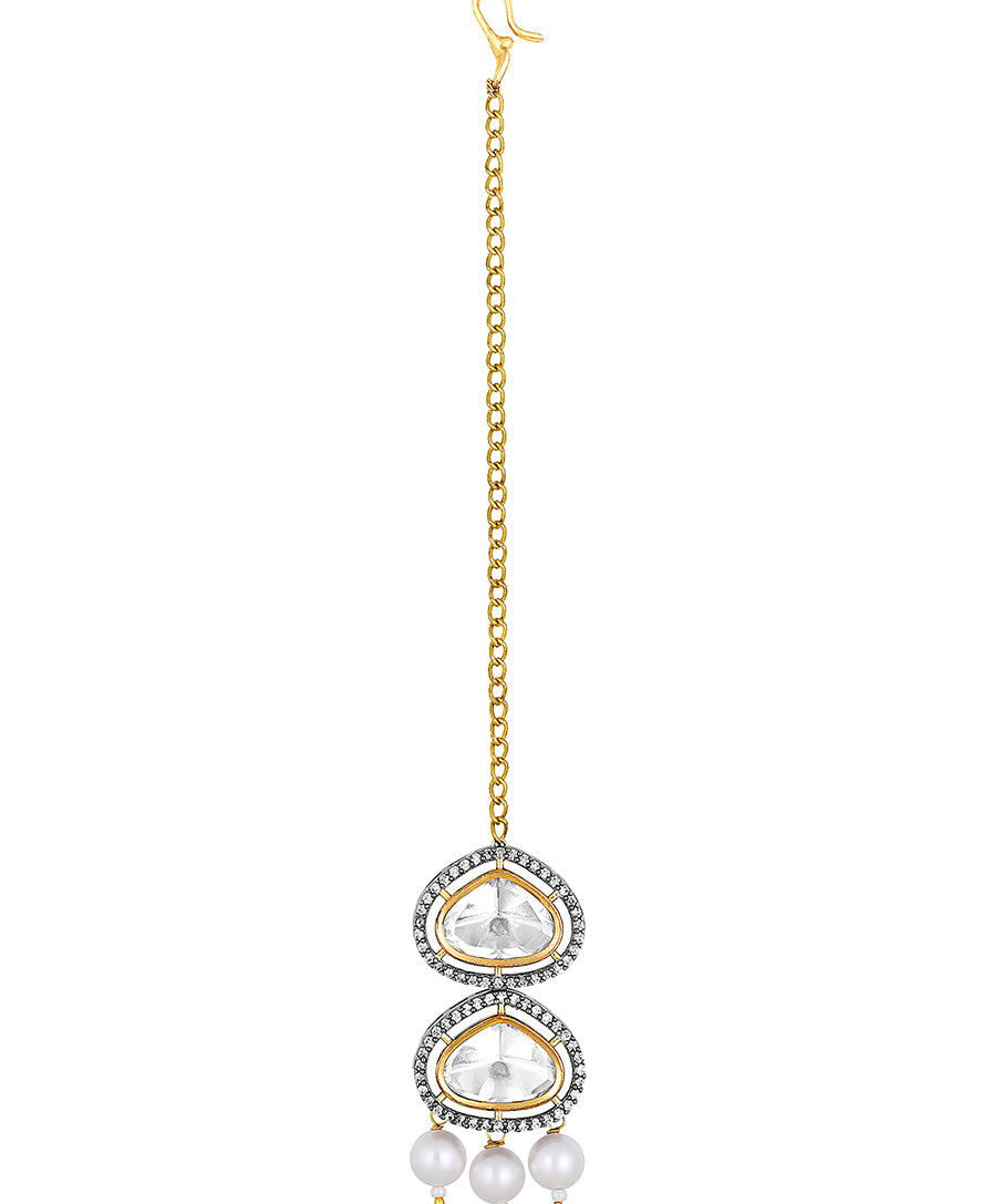 Micron gold brass polish,Kundan polki,pearls