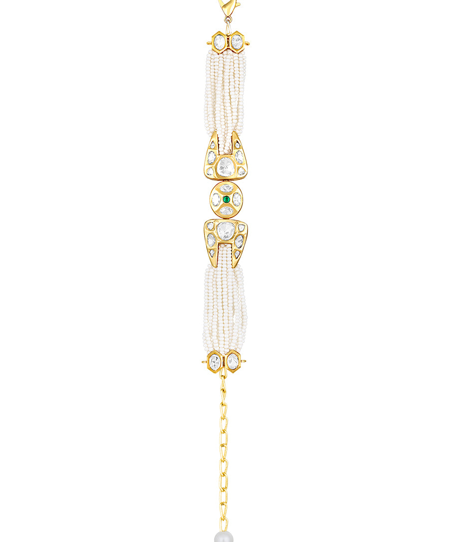 Designer Gold brass polish with kundanpolki,Kediya moti