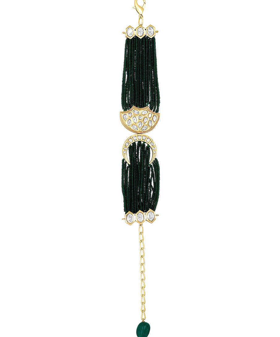 Designer Gold brass polish with  kundanpolki,Kediya moti