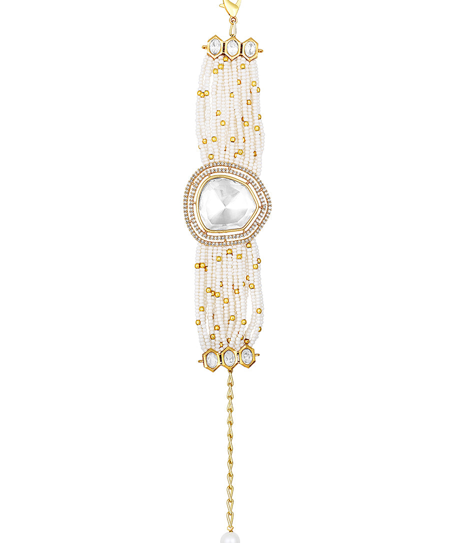 Designer Gold brass polish with  kundanpolki,Kediya moti