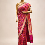 Hot Pink Pure Katan Silk Patola Saree