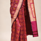 Hot Pink Pure Katan Silk Patola Saree
