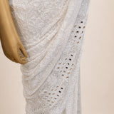 Lucknowi Chikankari Pure Georgette Saree