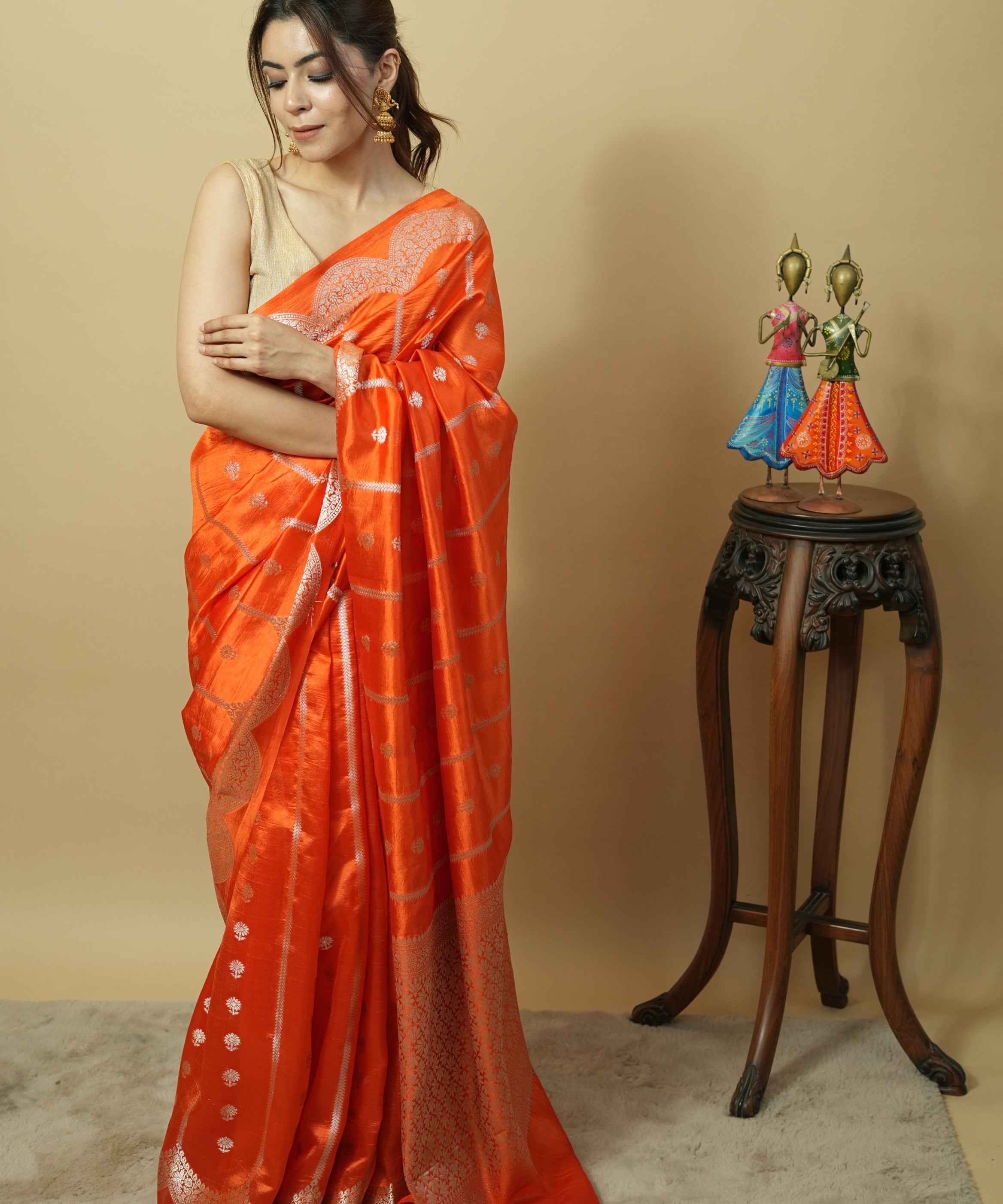 Pure Mango silk handloom zari woven Saree