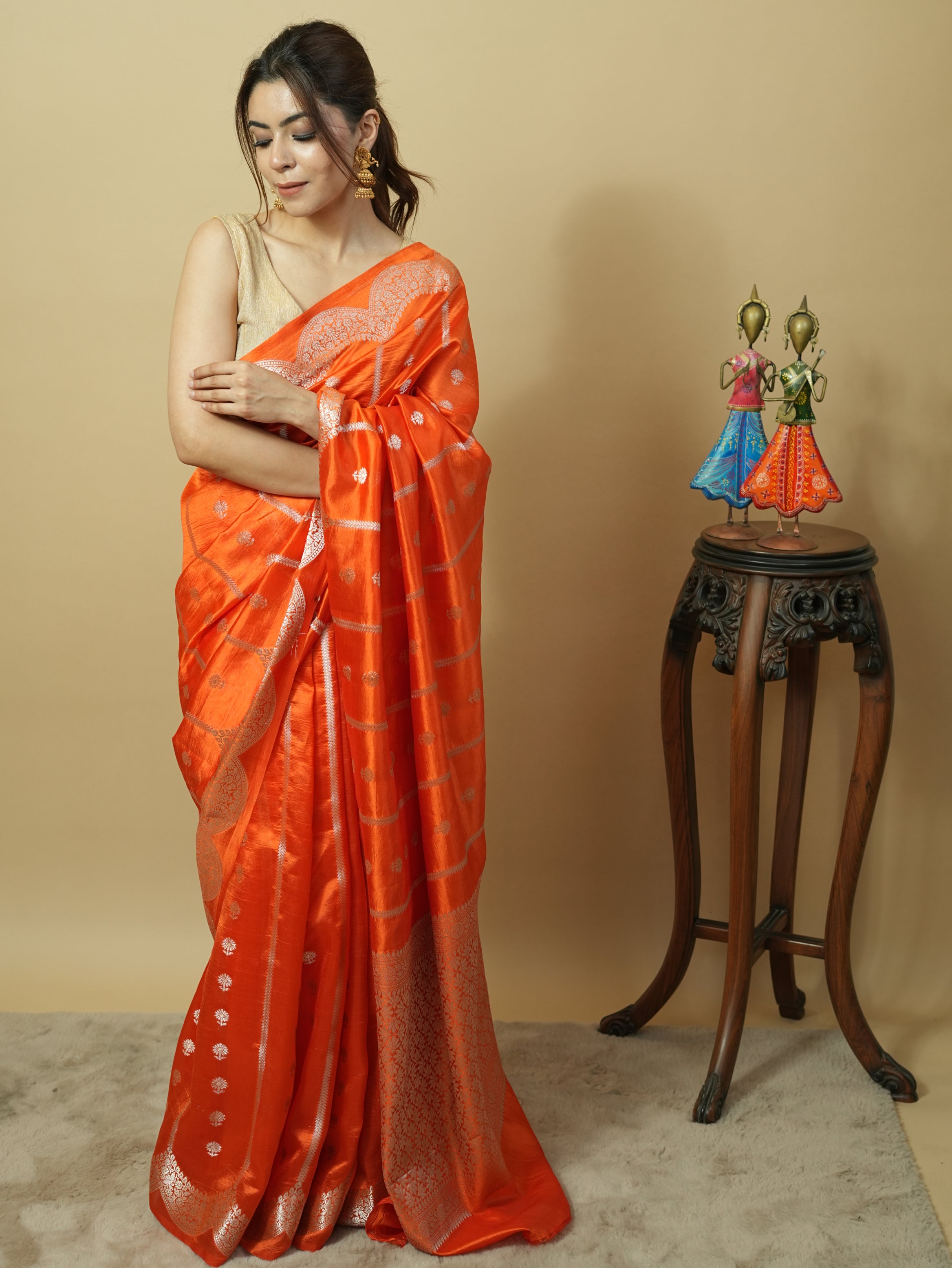 Pure Mango silk handloom zari woven Saree
