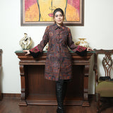 Elegant Black Pashmina Coat with Kashmiri Embroidery