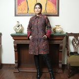 Elegant Black Pashmina Coat with Kashmiri Embroidery