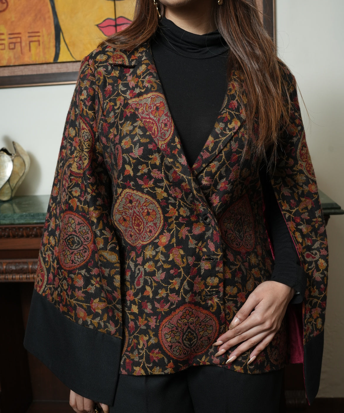 Luxe Pashmina Coord Set with Matching Pants & Statement Design