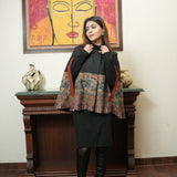 Majestic Pashmina Cape with Intricate Ethnic Border and Coordinated Pants