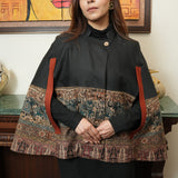 Majestic Pashmina Cape with Intricate Ethnic Border and Coordinated Pants