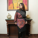 Versatile Hand-Embroidered Multi-Color Pashmina Cape