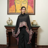 Versatile Hand-Embroidered Multi-Color Pashmina Cape