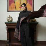 Versatile Hand-Embroidered Multi-Color Pashmina Cape