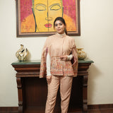 Majestic Pashmina Cape with Intricate hand embroidery and Coordinated Pants