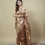 Pure Tissue Handloom Saree in Antique Gold