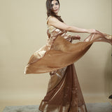 Pure Tissue Handloom Saree in Antique Gold