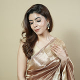 Pure Tissue Handloom Saree in Antique Gold