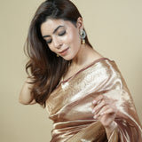 Pure Tissue Handloom Saree in Antique Gold