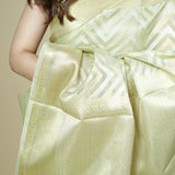 Elegant Lime Green Kota Tissue Saree