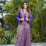 3-Piece Silk Set with Thread & Zari Woven Jacket and Pleated Pants