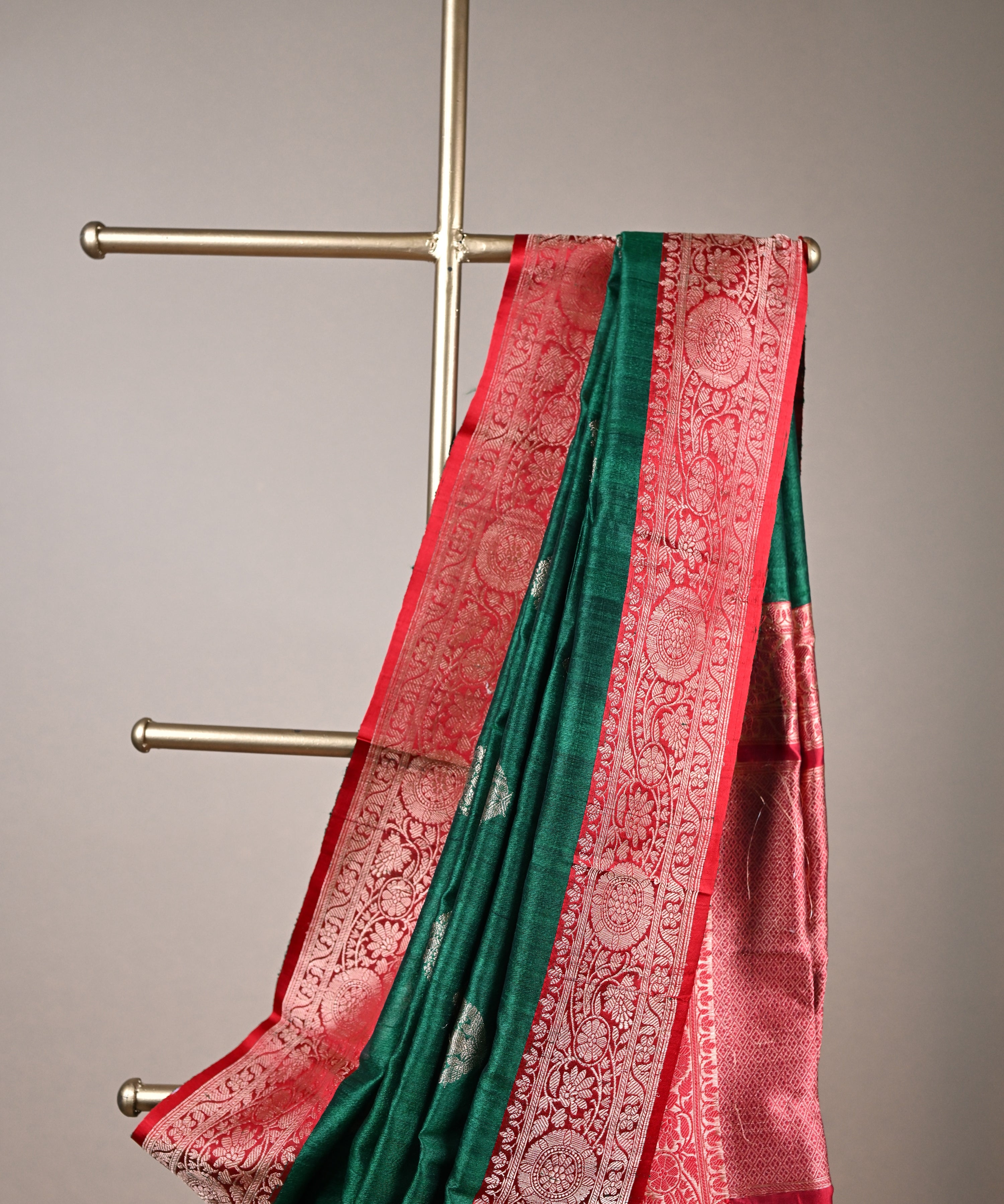 Banarasi handloom green pure silk saree