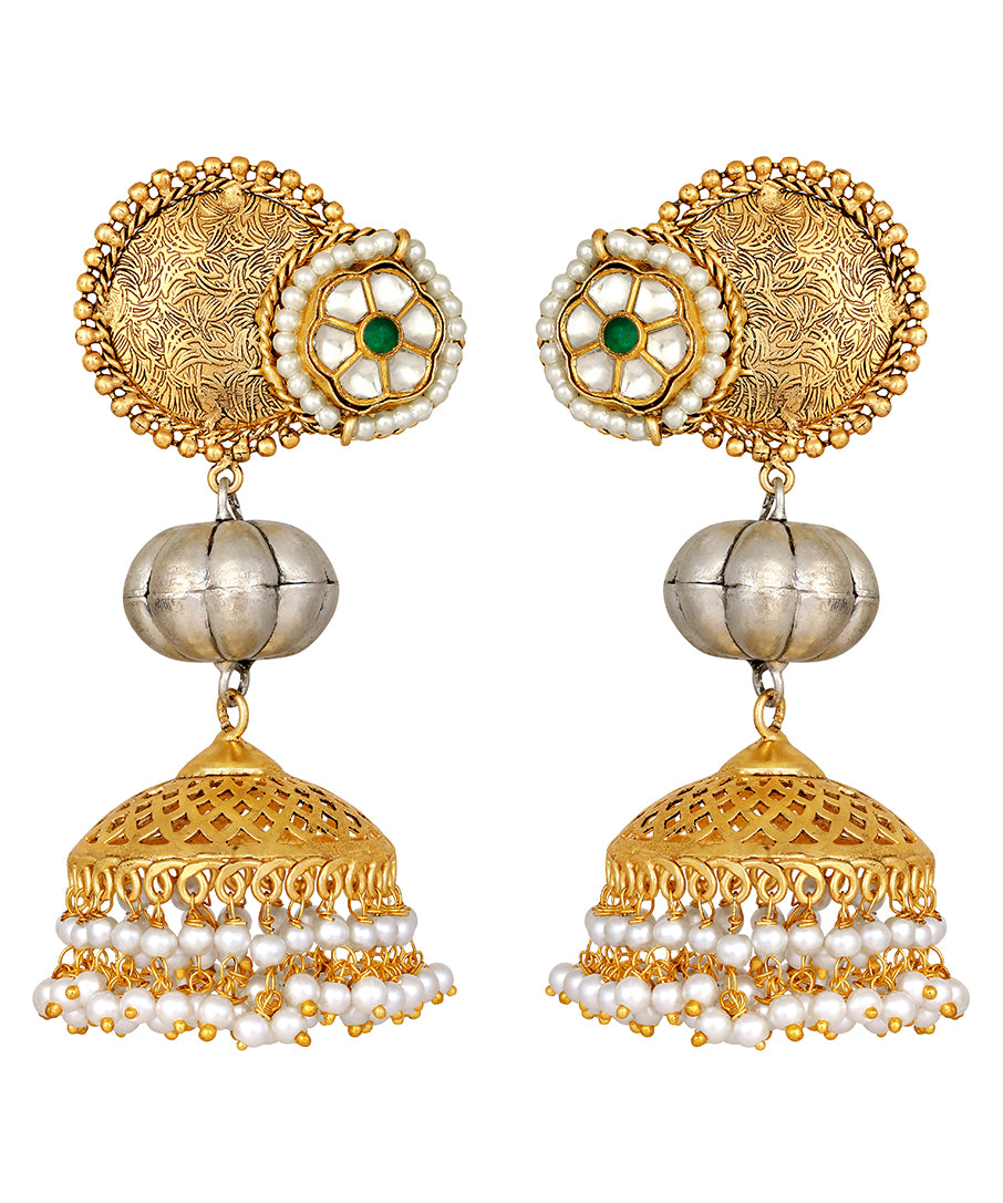 Designer  Gold Polish Brass with Kundan Polki