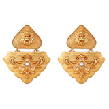 Gold Polish Brass with Kundan Brilliance Earrings